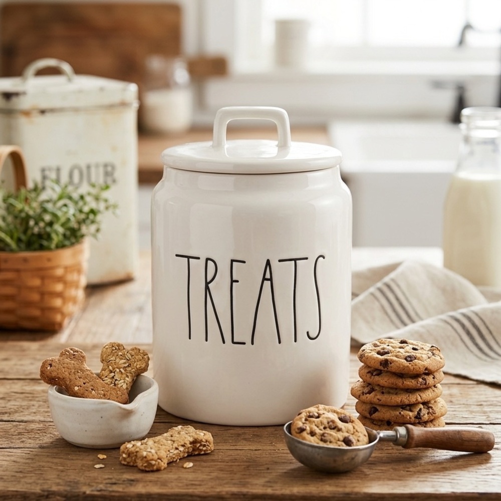 Rae Dunn "TREATS" Ceramic Canister